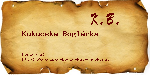 Kukucska Boglárka névjegykártya